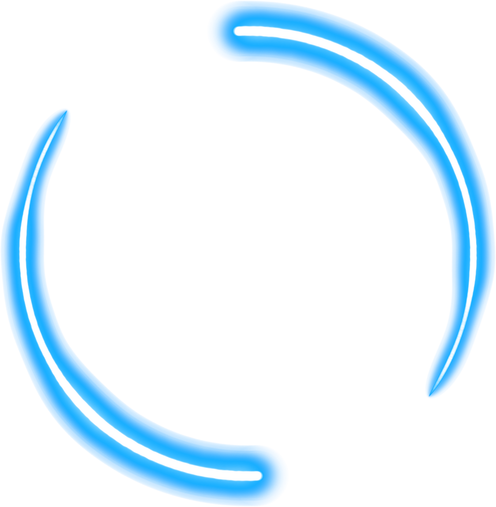 Blue neon circle frame